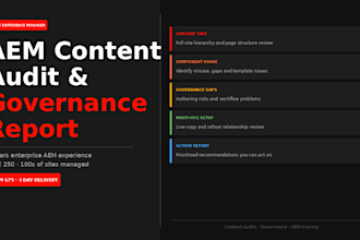 audit your aem content structure and deliver a governance report