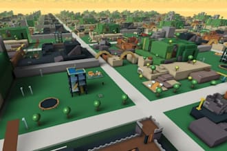 create roblox map environment low poly world and game building
