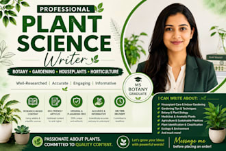 write gardening houseplant and botany articles