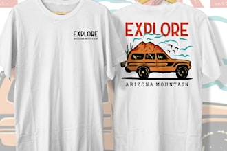 design a vintage outdoor adventure t shirt design for you