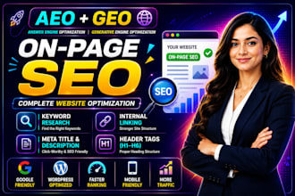 do on page SEO aeo GEO optimization and complete website