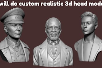 sculpt realistic 3d head sculpt 3d face model 3d bust stl file for 3d printing