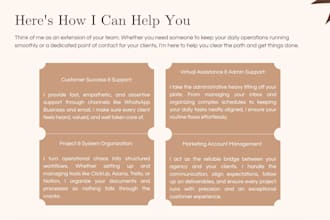 manage operations, projects, and client communications