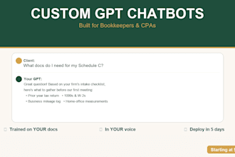 build a custom gpt chatbot trained on your bookkeeping documents