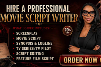 screen write, feature film edit and movie script, dialogue writer, tv series