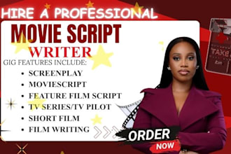screen write, feature film edit and movie script, dialogue writer, tv series
