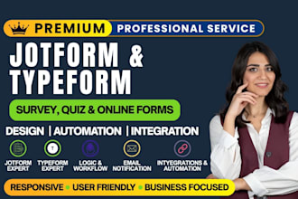 create stunning jotform, typeform, paperform, custom forms, and ai chatbot