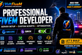develop custom fivem qbcore qbox esx scripts  server setup