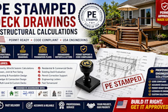 provide pe stamped deck drawings and structural calculations USA