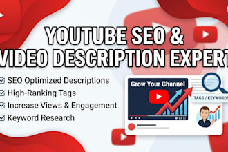 write seo youtube descriptions and catchy video tags
