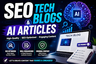 write SEO tech blogs and ai articles