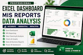 create professional excel dashboards and mis data reports
