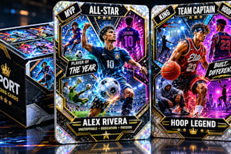 design custom sports trading cards and collectible card templates