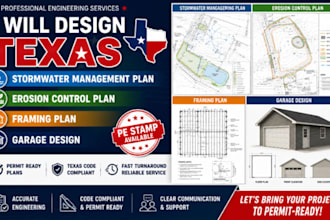 design texas stormwater management erosion control plan framing plan garage plan