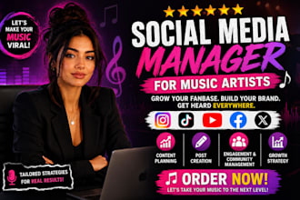 manage social media music artists manager social media marketing grow fanbase