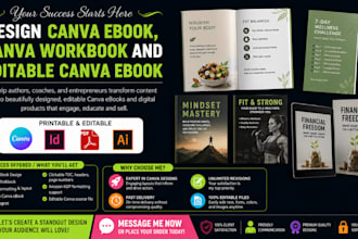 design canva ebook, canva workbook and editable canva ebook