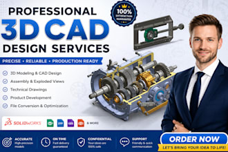 do 3d cad design, industrial product design, cad modelling using solidworks