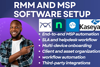 setup and automate rmm and msp software connectwise kaseya ninjaone datto rmm