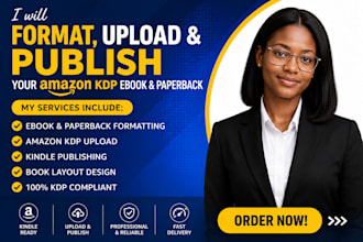 format, upload and publish your amazon kdp ebook and paperback