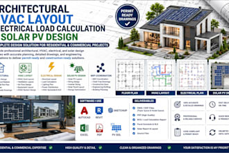 do architectural hvac layout electrical load calculation and solar pv design