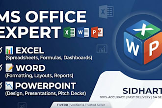 do expert microsoft excel, word, and powerpoint tasks