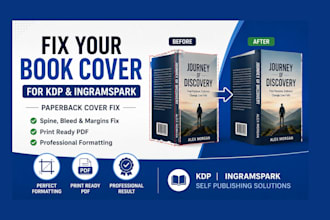fix paperback cover for ingram spark and KDP publishing