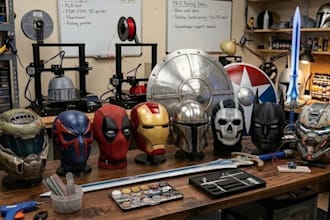 sculpt custom 3d masks, 3d helmet, cosplay armor print and paint cosplay