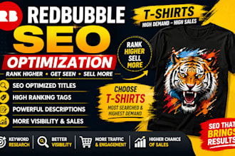 write redbubble SEO optimized titles tags and descriptions