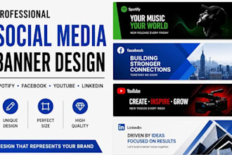 design unique sportify banner facebook cover youtube banner and linkedin banner