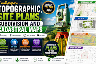 prepare topographic, site plans, subdivision and cadastral maps
