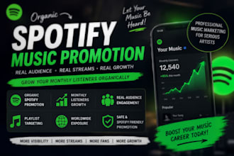 promote your spotify music organically for  real  streams and audience growth