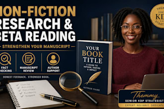 provide non fiction author research and beta reading support