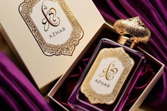 design luxury perfume packaging and elegant 3d bottle