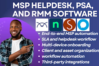 setup msp helpdesk psa and rmm software connectwise halopsa syncro ninjaone
