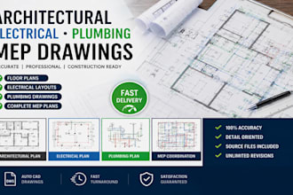 draw professional architectural, electrical, plumbing and mep plans