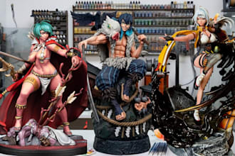 3d print and paint anime figure resin action figure 3d statue miniature painting