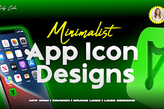 design a minimalist modern app logo with app icon for your apps and websites