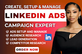 setup and manage linkedin ads campaign, social media marketing