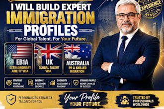 build expert immigration profiles for eb1a, UK global talent, and australia PR