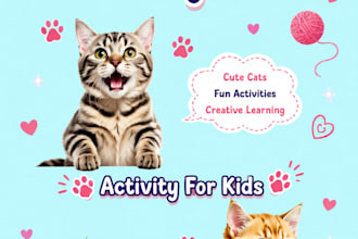design cute printable cat coloring book pages for kids