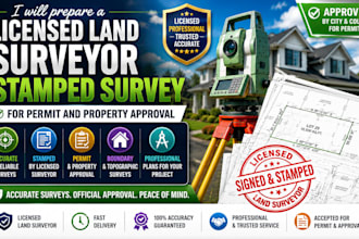 prepare a licensed land surveyor stamped survey for permit and property approval