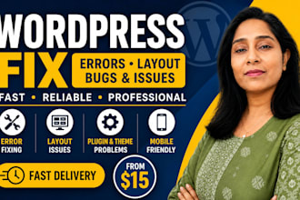 wordpress errors, layout issues and small website problems