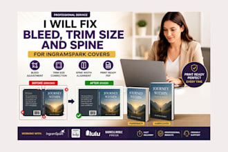 fix bleed, trim size and spine for ingramspark covers
