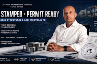 pe stamped drawings permit plans licensed structural architectural engineer USA