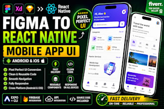 convert figma to react native mobile app UI for android and ios