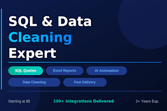 do sql data cleaning, automation and excel reporting for your business