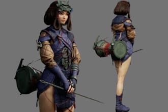 do 3d game 3d character modeling rigging 3d realistic