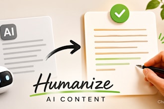 humanize ai content edit rewrite remove ai content novel book edit proofreading