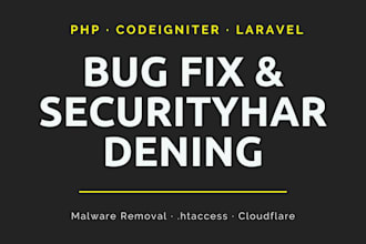 fix PHP bugs, remove malware, and harden your codeigniter or shared hosting web