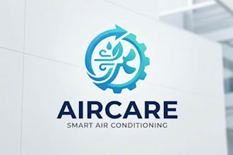 design heating hvac oil gas air conditioning and plumbing logo